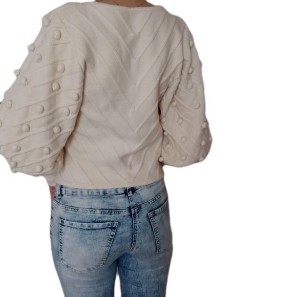 Sweater Small Ruffle Sleeve - Picture 3 of 11